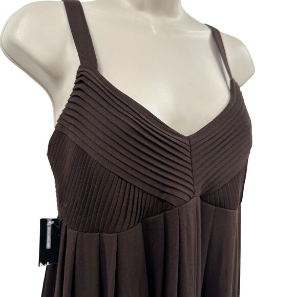 New Directions Dress Small 4 Brown Jersey Mini Babydoll Fit & Flare Casual NEW - Picture 3 of 7